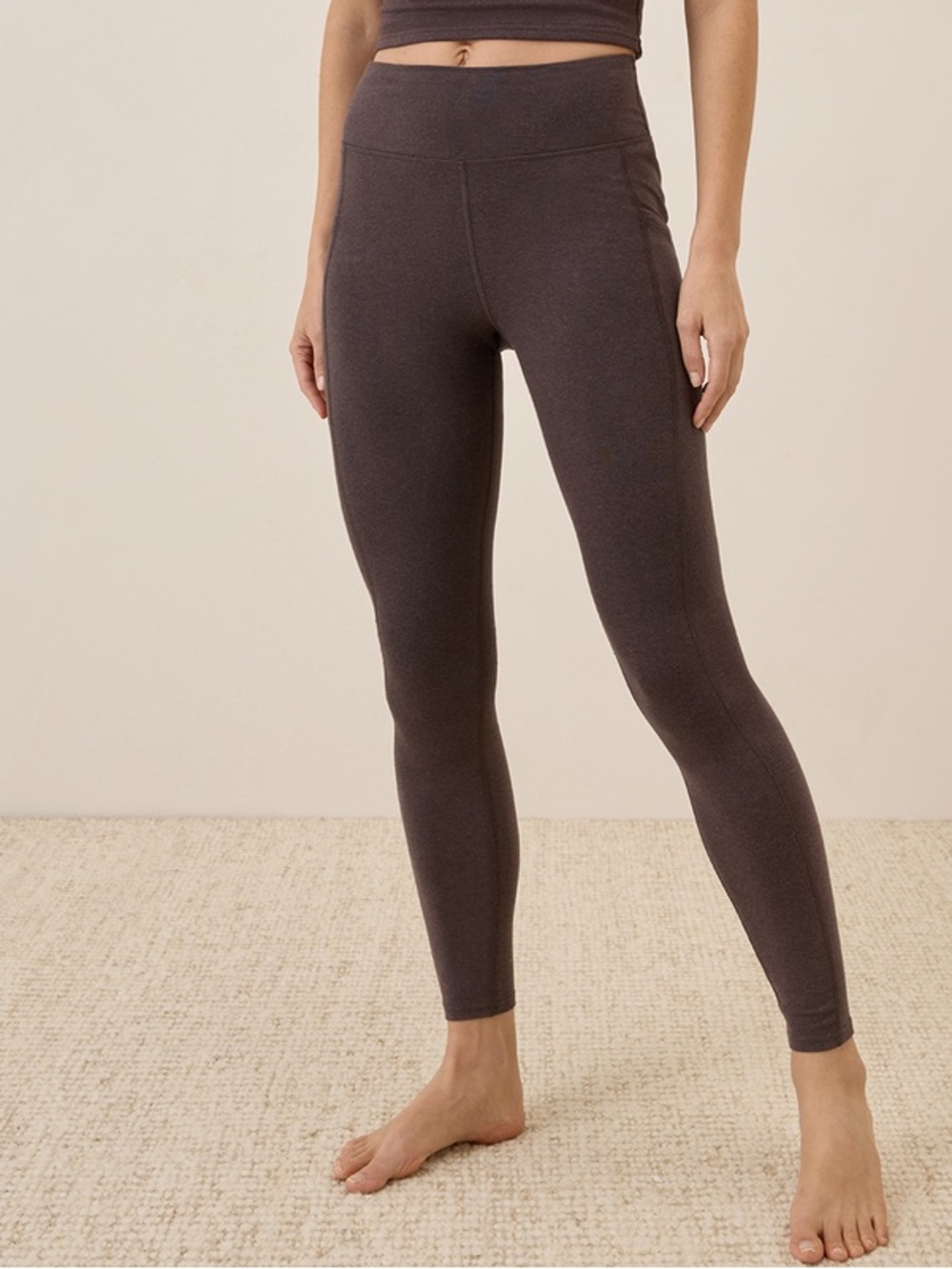 Pact Organic Cotton On The Go-To Cropped Legging Brown Size Large